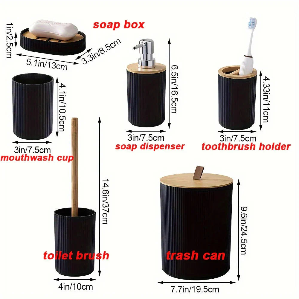 Bamboo Accent 6-Piece Bathroom Set