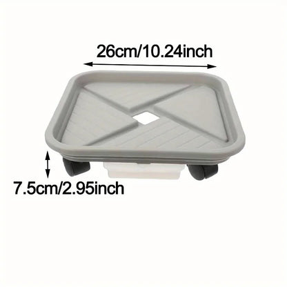 Plant Roller with Drip Tray | Square Mobile Plant Stand | Sturdy and Easy to Move