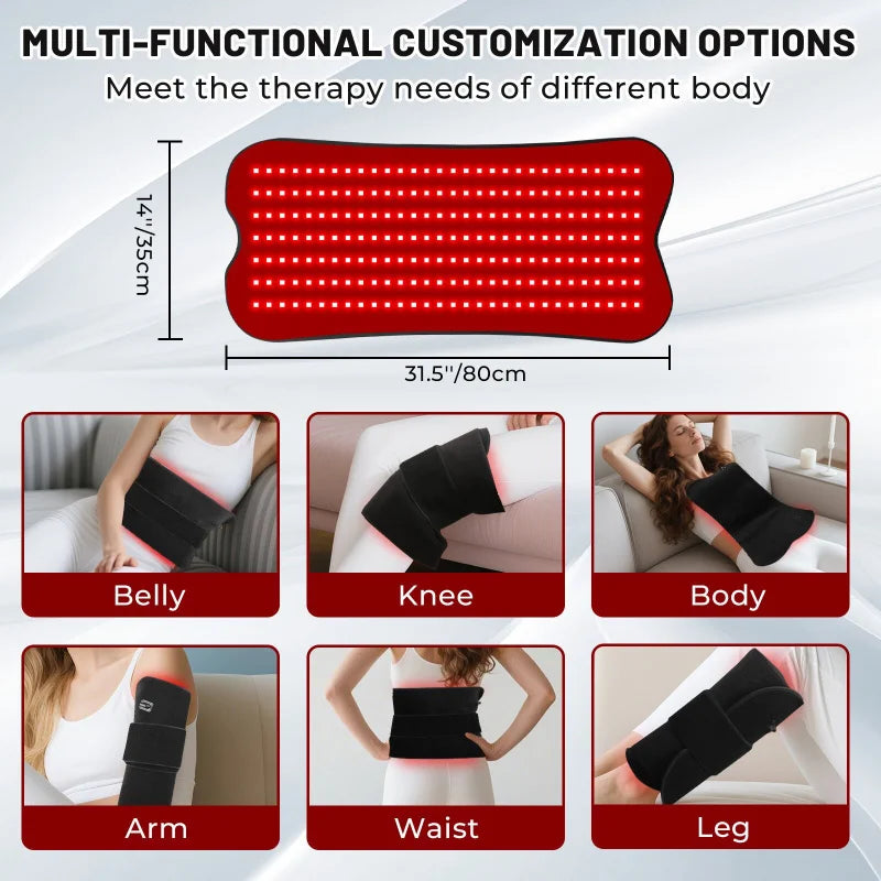 Infrared Heating Wrap with Remote Control | 210 LEDs 660nm 850nm Red Light Therapy
