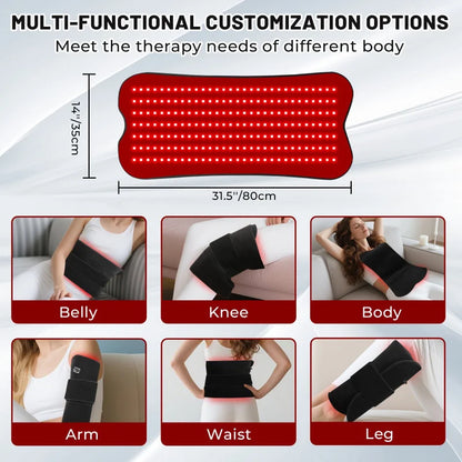 Infrared Heating Wrap with Remote Control | 210 LEDs 660nm 850nm Red Light Therapy