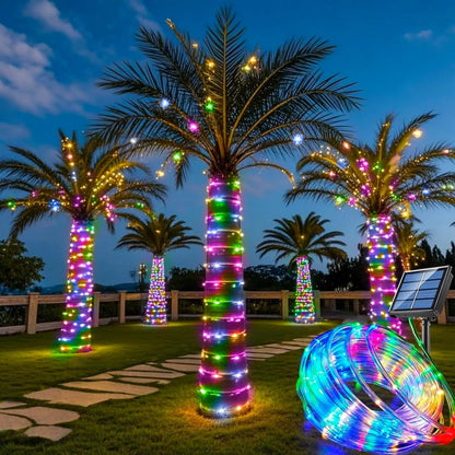 Solar-Powered Outdoor String Lights | 7–32 m Length | Waterproof | 8 Lighting Modes | Garden, Christmas & Party Decor