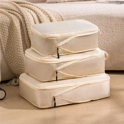 Travel Compression Packing Cubes Set | 3 Sizes | Waterproof & Lightweight