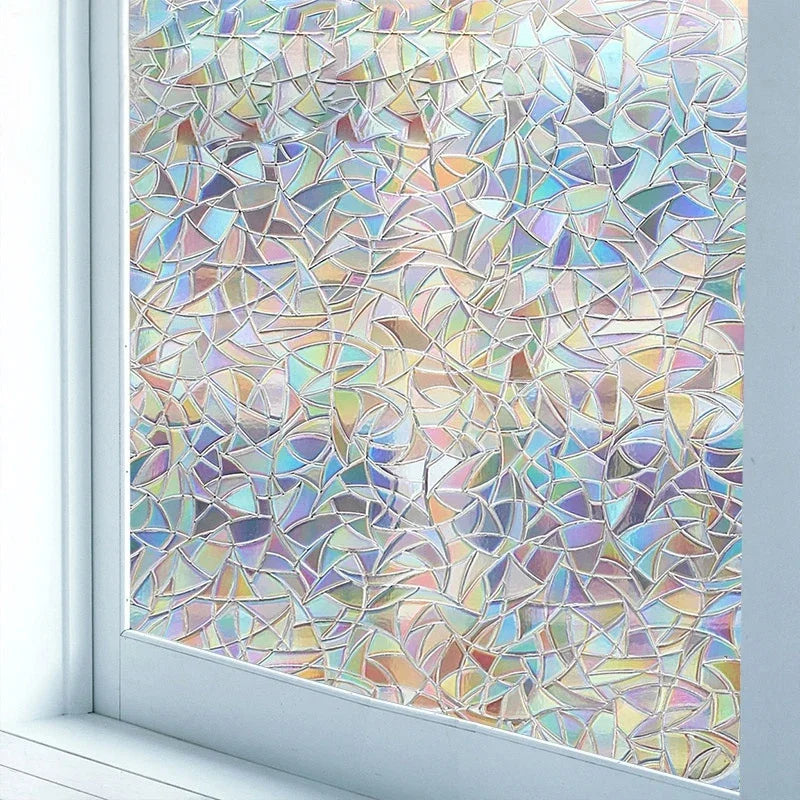 Window Film with 3D Stained Glass Design