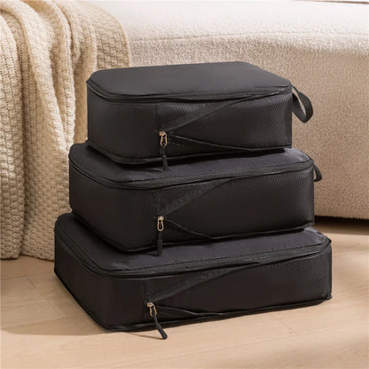 Travel Compression Packing Cubes Set | 3 Sizes | Waterproof & Lightweight