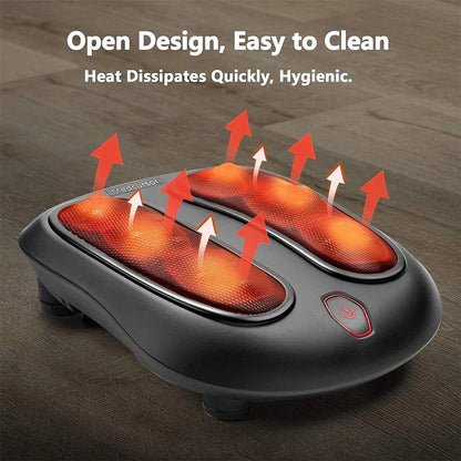 Foot Massager with Heat – 18 Kneading Nodes, One-Touch Control & 20-Minute Auto Shutoff