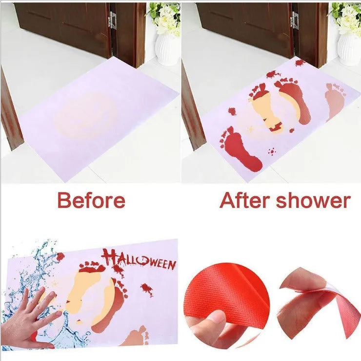 Spooky Color-Revealing Bath Mat – Non-Slip Halloween Rug for Pranks