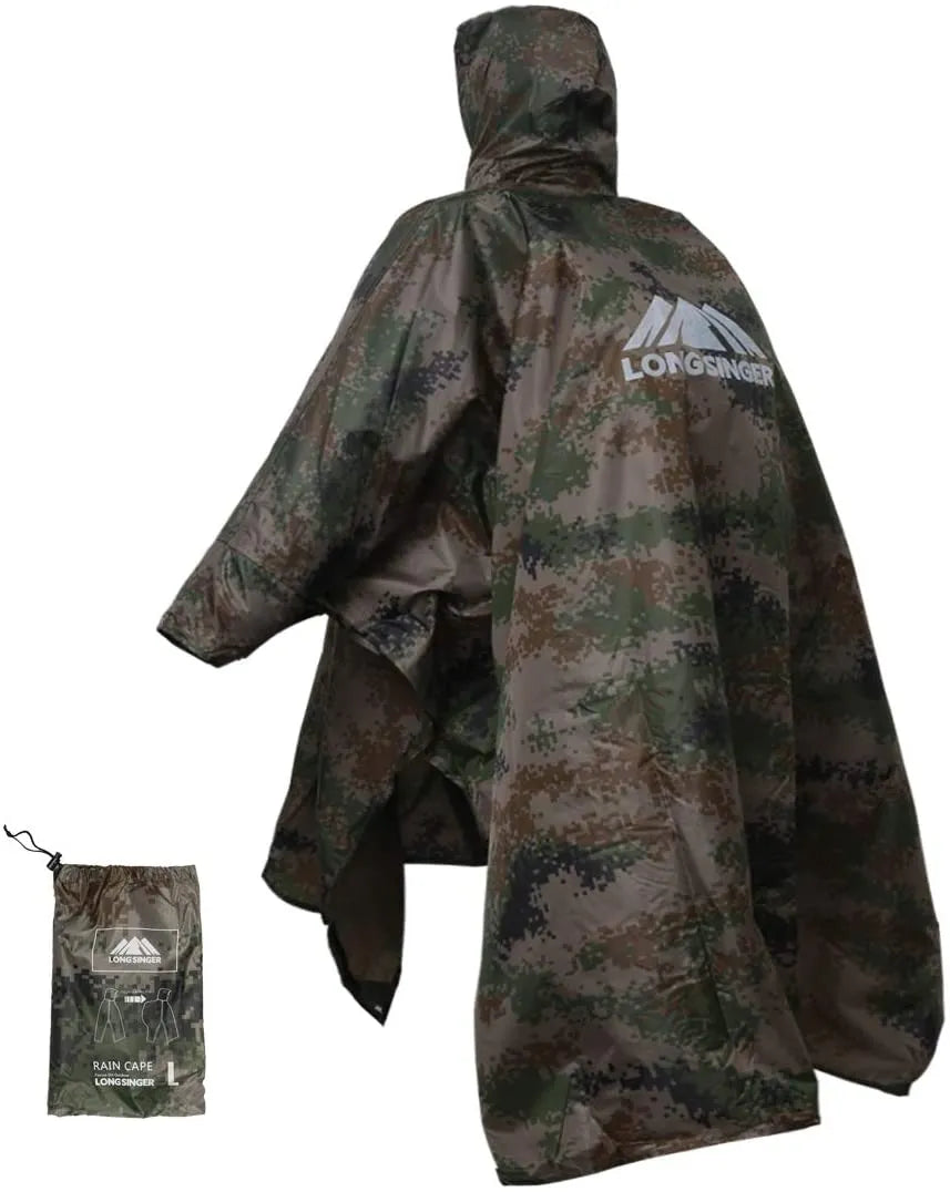 Adjustable 3-in-1 Waterproof Raincoat - Lightweight, Reusable for Men and Women, Perfect for Hiking, Hunting, and Climbing