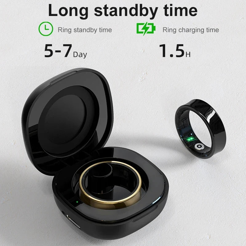 Health Monitoring Ring - Heart Rate, SpO₂, Skin Temperature, Sleep & Fitness Tracker - Waterproof