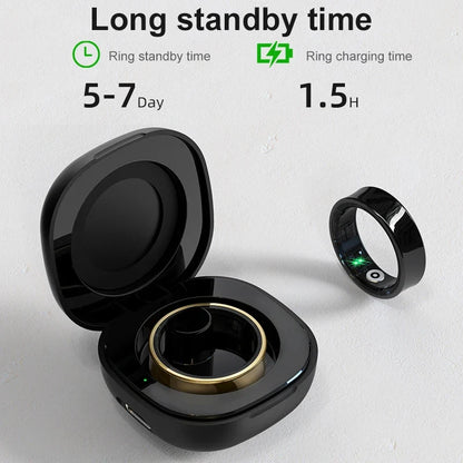 Health Monitoring Ring - Heart Rate, SpO₂, Skin Temperature, Sleep & Fitness Tracker - Waterproof