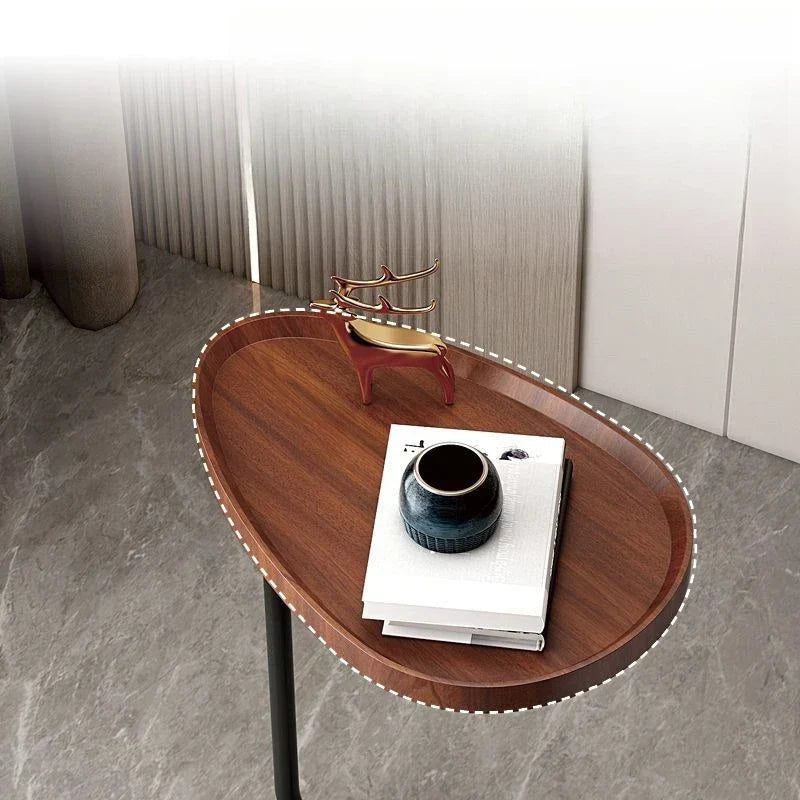 Mobile C-Shaped Side Table for Sofa or Bed