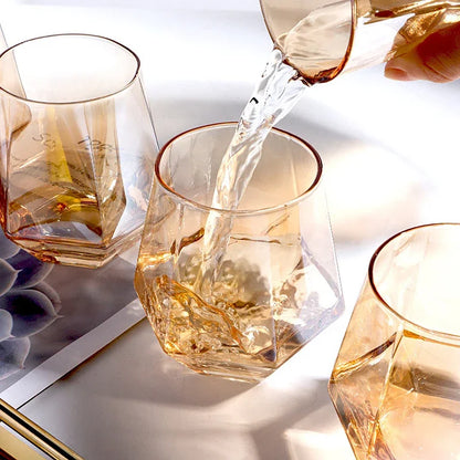 Drinkware Set with Diamond Design – Jug and Tumblers