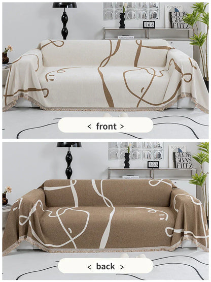 Chenille Sofa Cover Set in Black – Dust Resistant, Soft, and Versatile