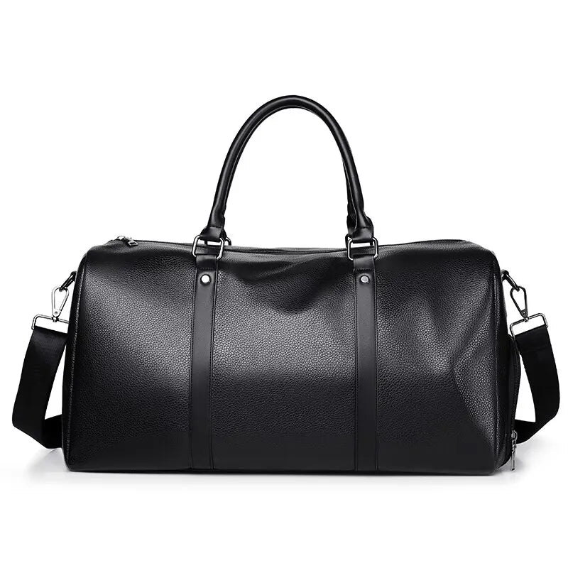 Retro Leather-Look Travel Bag | Water-Resistant | With Shoulder Strap & Handle | Ideal for Short Trips & Everyday Use
