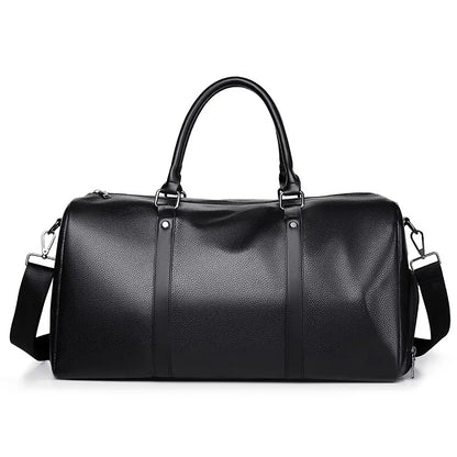 Retro Leather-Look Travel Bag | Water-Resistant | With Shoulder Strap & Handle | Ideal for Short Trips & Everyday Use