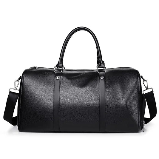 Retro Leather-Look Travel Bag | Water-Resistant | With Shoulder Strap & Handle | Ideal for Short Trips & Everyday Use
