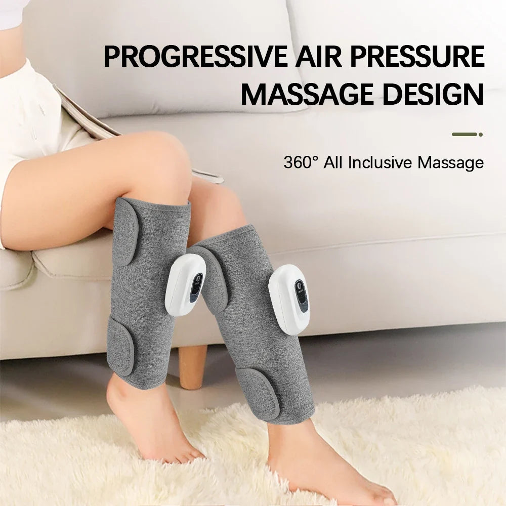 Wireless Leg and Arm Massager with Air Compression, 360° Pressure, 3 Modes, Rechargeable