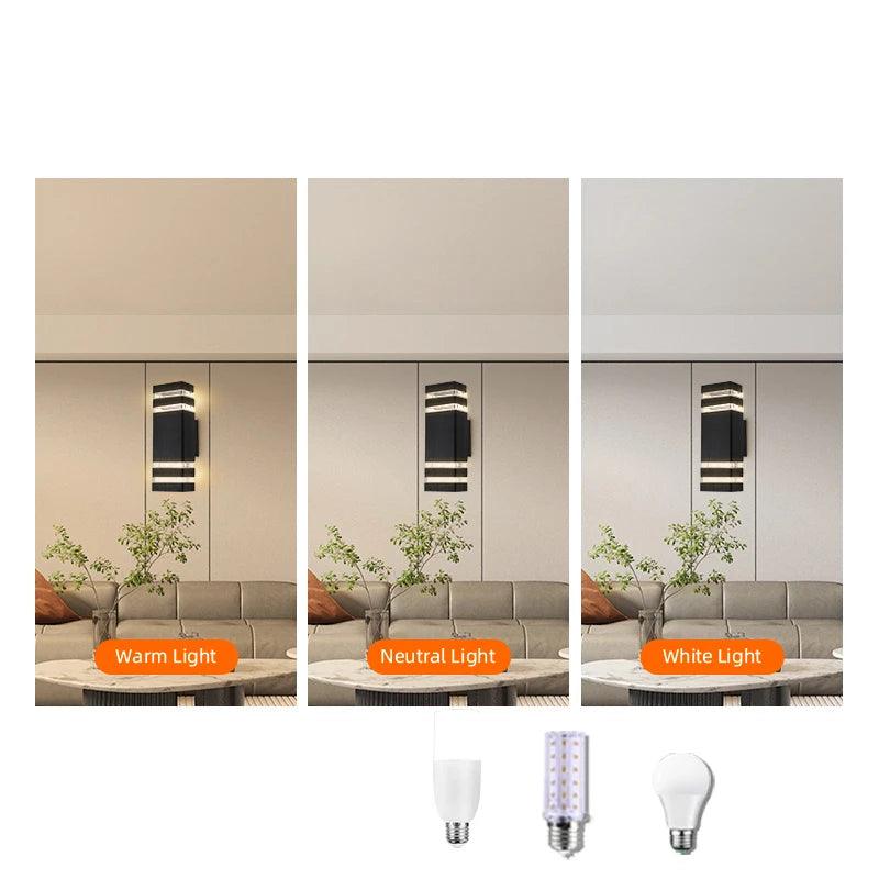 Outdoor Wall Light with Up & Down Illumination | E27 Socket | IP65 Weatherproof | 25×10×8 cm