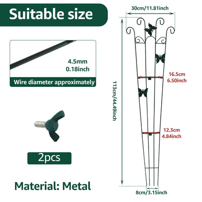 Foldable Metal Garden Trellis | Rust-Resistant | 83–113 cm | Support for Vegetables and Flowers