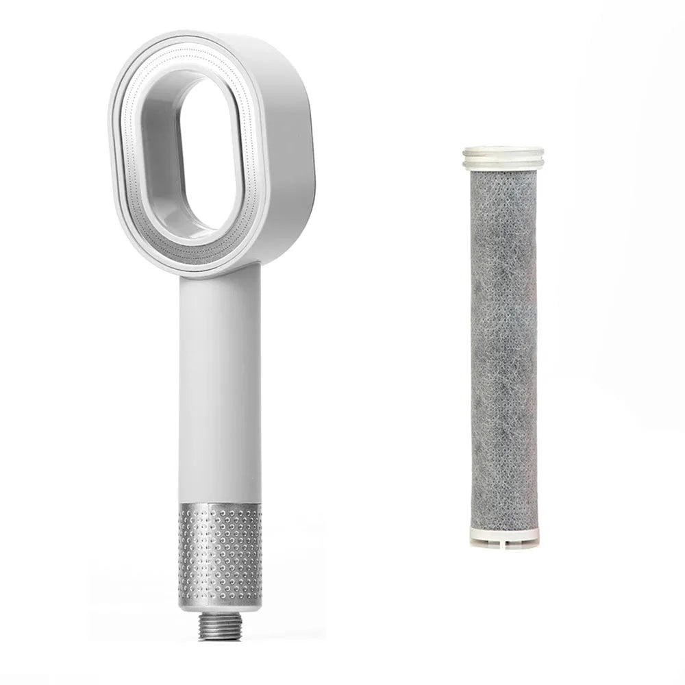 Round Handheld Showerhead with High Pressure and Water-Saving Filter