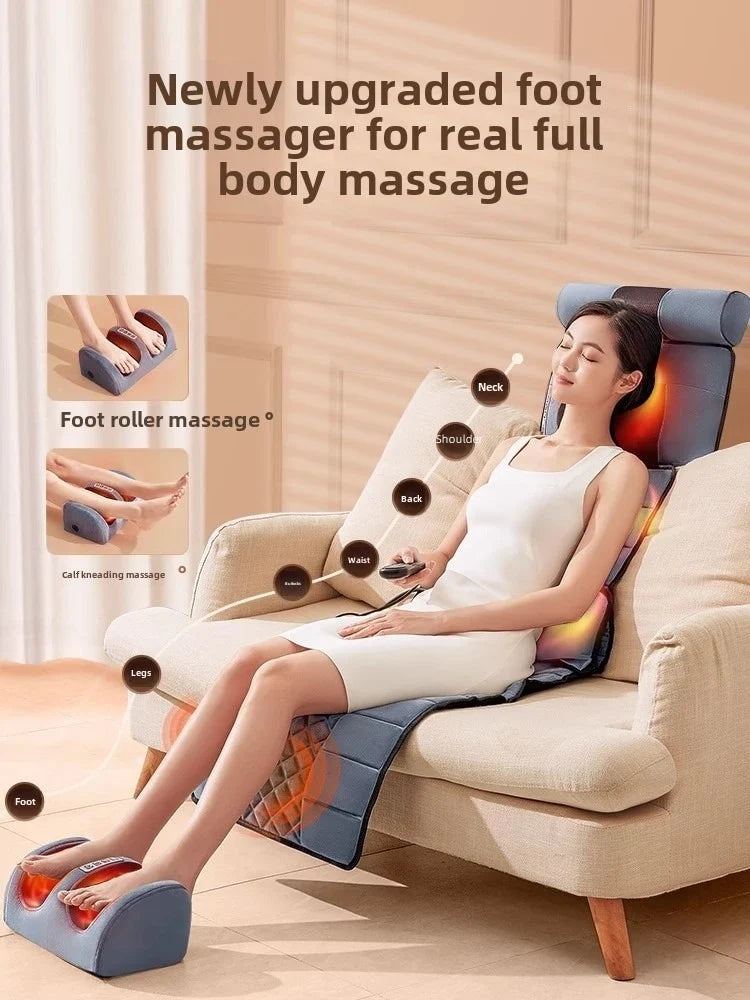 Heat-Enhanced Full Body Massage Mattress with 10 Vibration Zones for Back, Waist, Hips, Thighs, and Calves