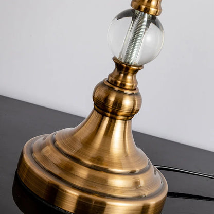 Modern European Style Desk Lamp - Imitation Copper Crystal Bedside Light