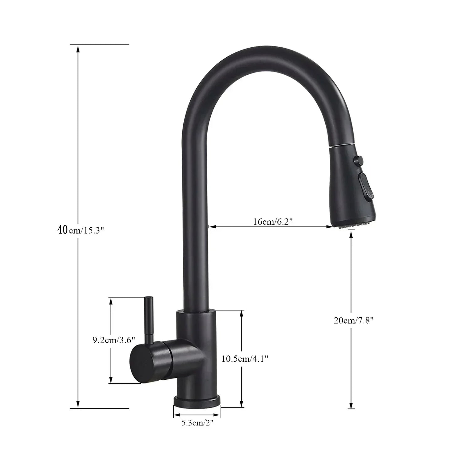 Pull-Out Faucet with Single Lever Mixer – Flexible Shower Function, Stainless Steel, Ideal for Modern Kitchens, Easy Installation