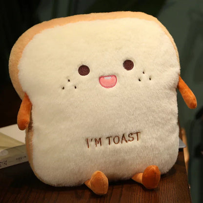 Ultra Soft Hand Warmer Pillow in Plush Toast Bread Design