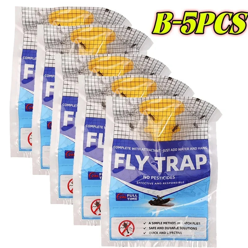 Eco-Friendly Hanging Fly Catcher with Quick-Activating Bait