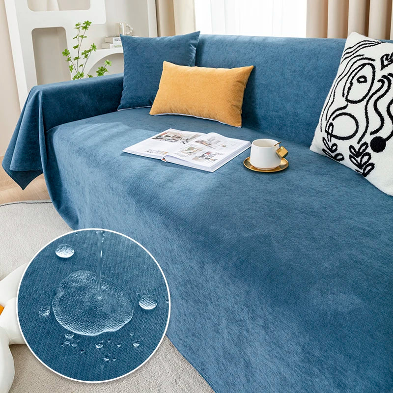Waterproof Sofa Blanket | Versatile Cover & Scratch Protection | Solid Color & Easy Care