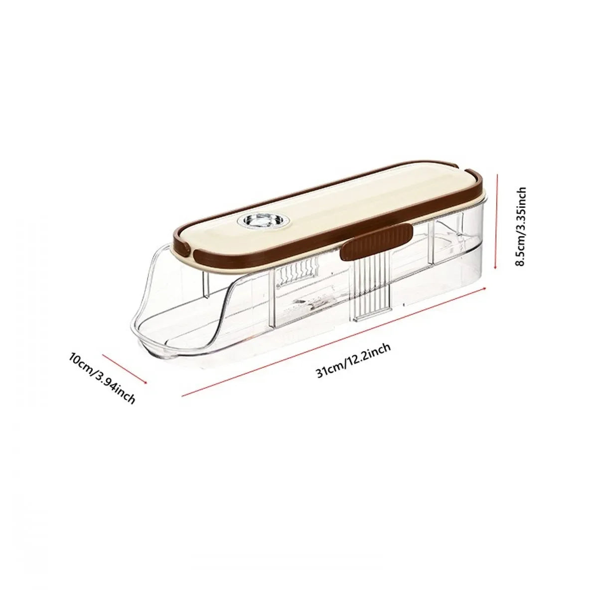Rolling Refrigerator Egg Holder | Stackable Transparent Storage Box with Lid
