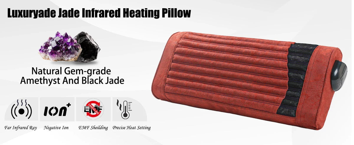 Infrared Heating Cushion for Neck and Shoulders with Amethyst & Jade, 85–159°F, 3–64Hz & Timer