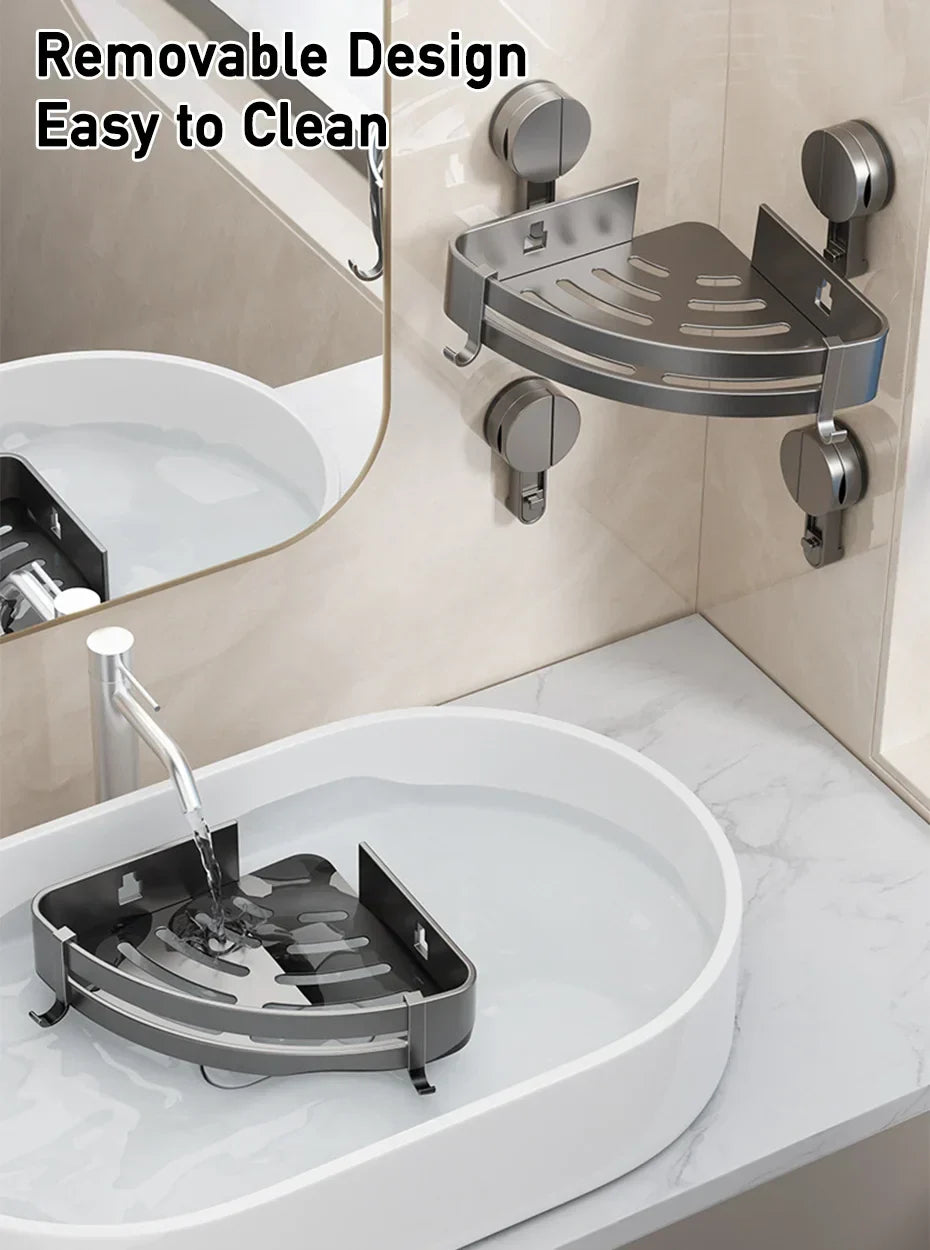 Suction Cup Bath Shelf for Drilling-Free Installation – AquaGrip Style