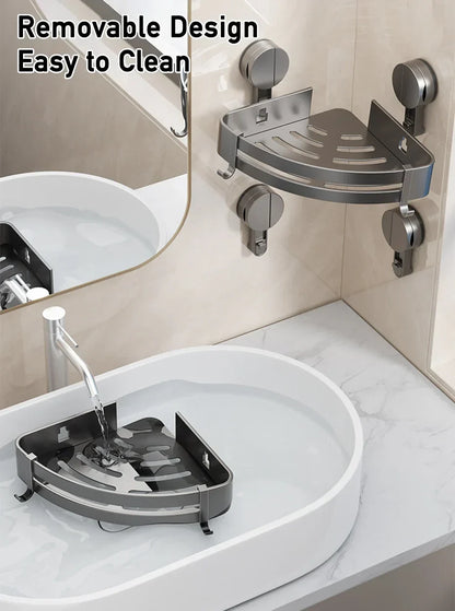 Suction Cup Bath Shelf for Drilling-Free Installation – AquaGrip Style