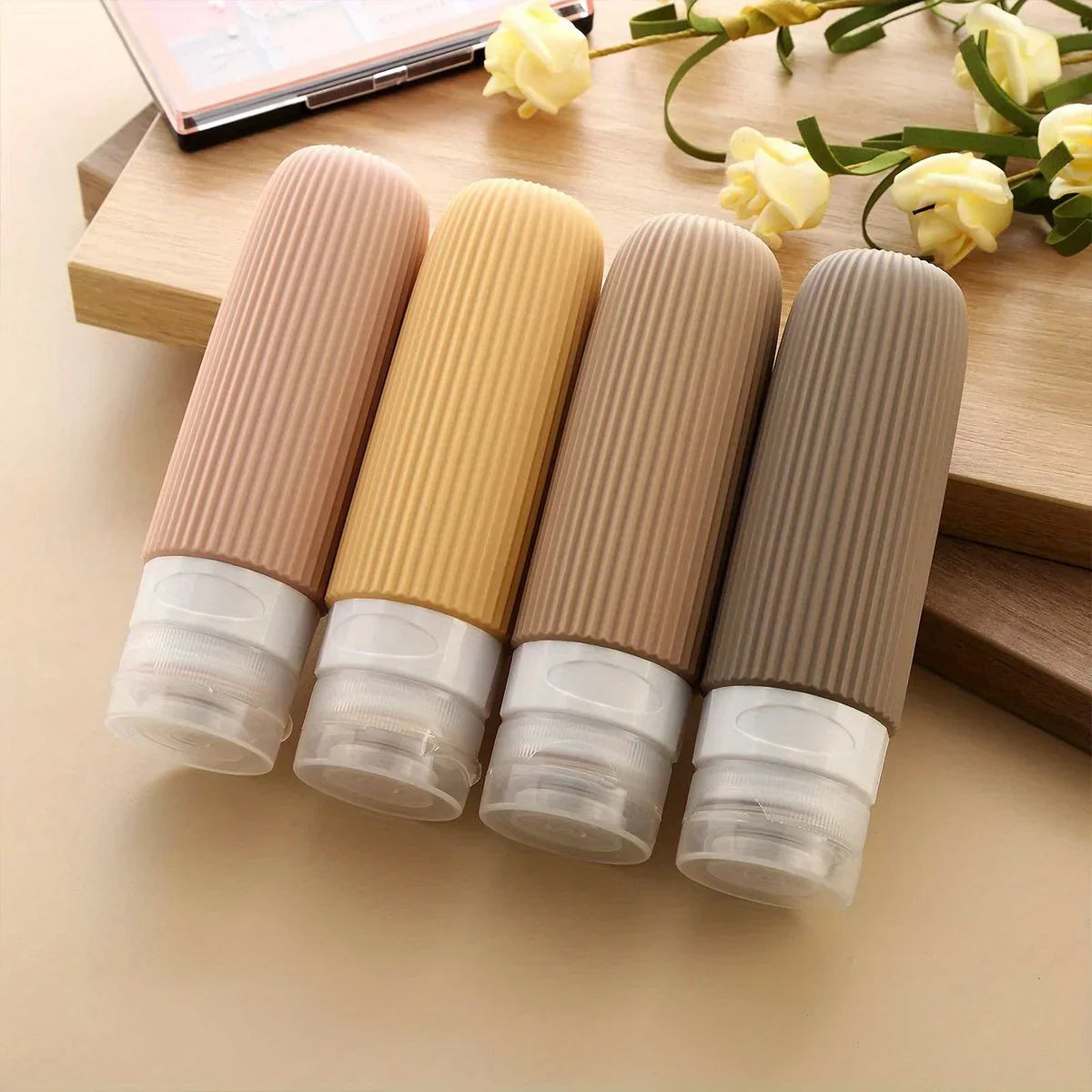 Leak-Proof Silicone Travel Bottles | Set of 4 | 89 ml | TSA Approved & BPA Free | Reusable & Refillable