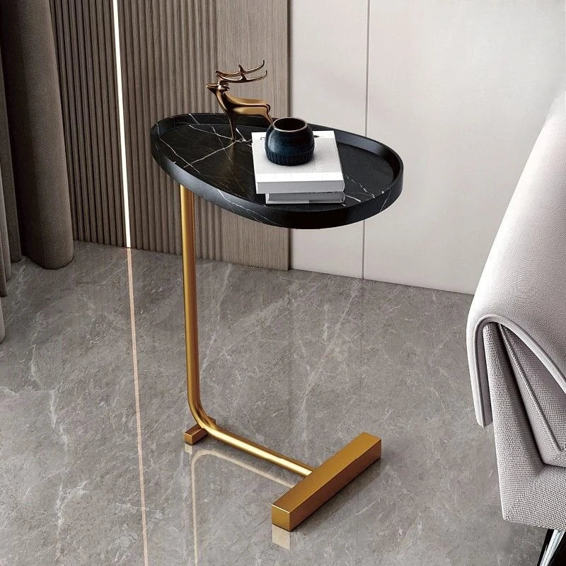 Mobile C-Shaped Side Table for Sofa or Bed