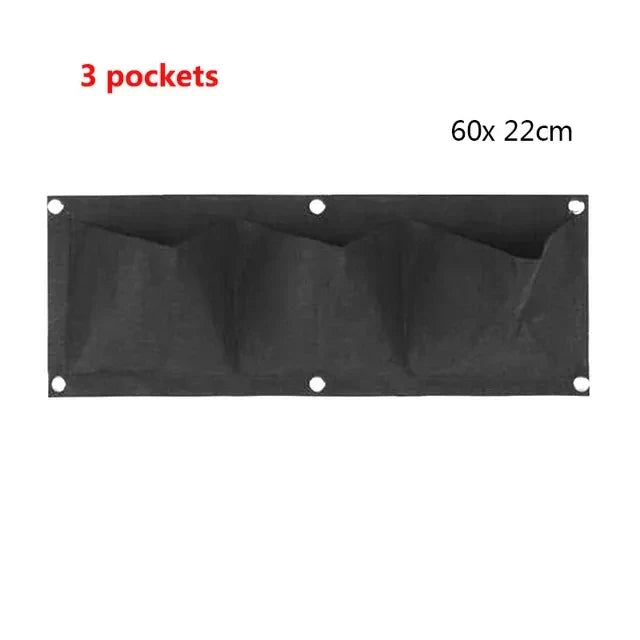 Vertical Plant Pocket for Wall Mounting | Green/Black | 2–12 Compartments