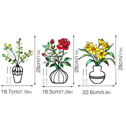 Set of 3 Scandinavian Metal Wall Plant Holders - Clip-On Design