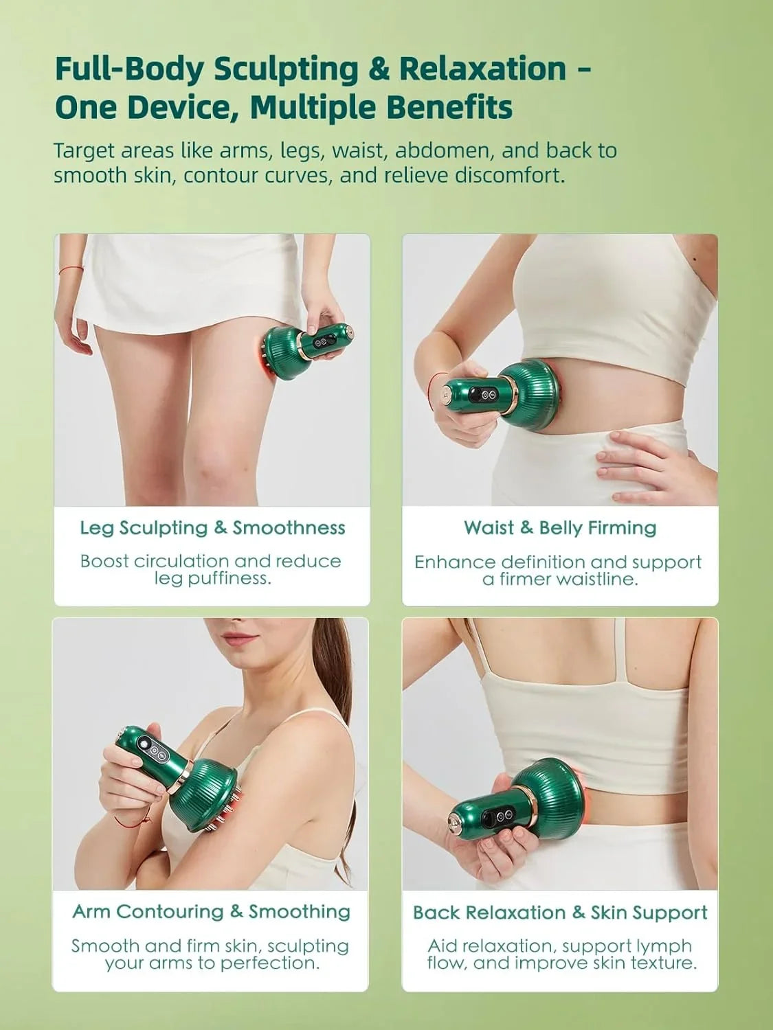 Wireless Body Massager for Arms, Legs, Waist, Belly, Thighs, and Back