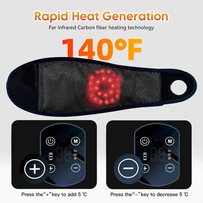 Cordless Heated Wrist Brace with Vibration, Adjustable Fit & 5 Heat Settings