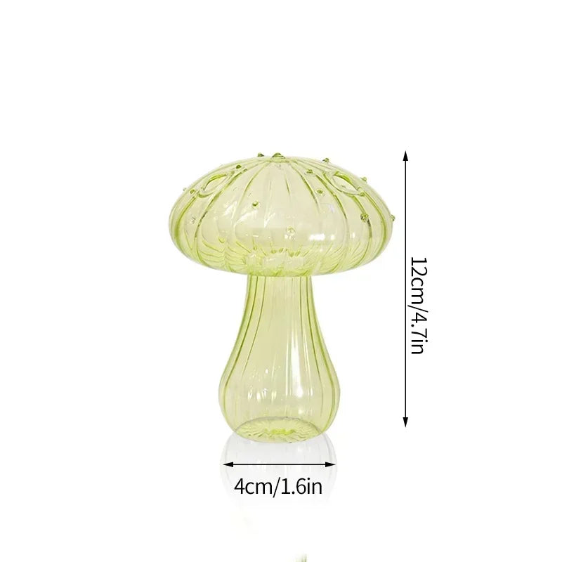 Mushroom-Shaped Glass Vase for Hydroponics | Decorative Table Terrarium