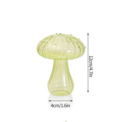 Mushroom-Shaped Glass Vase for Hydroponics | Decorative Table Terrarium