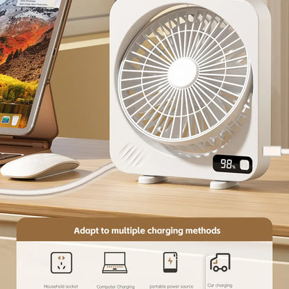 Compact USB Desktop Fan with 5 Speed Settings – Whisper Quiet