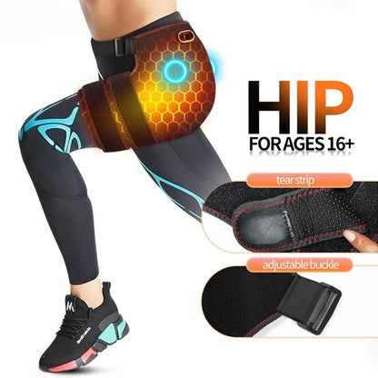 Cordless Hip Support Brace – Heat and Vibration Massager for Comfort