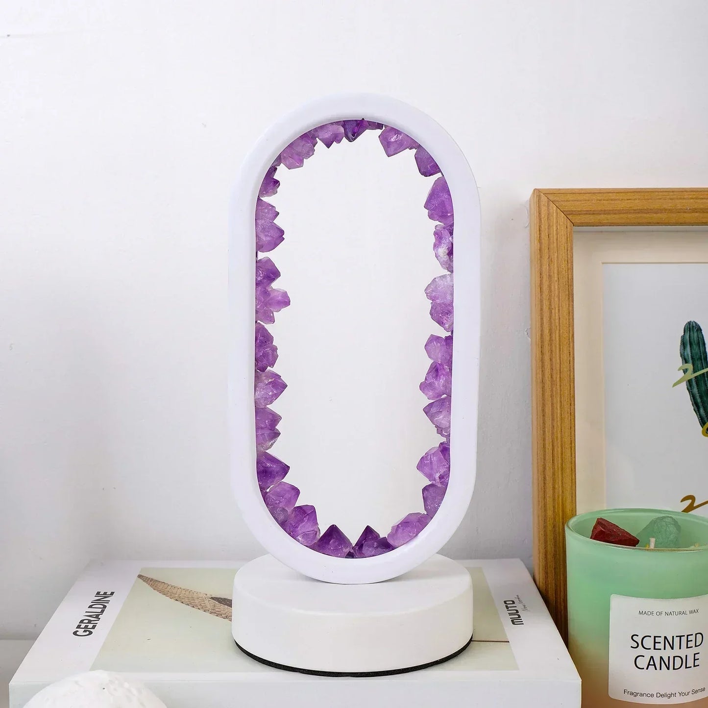 Elegant Natural Crystal Light Fixture – Amethyst Taalita