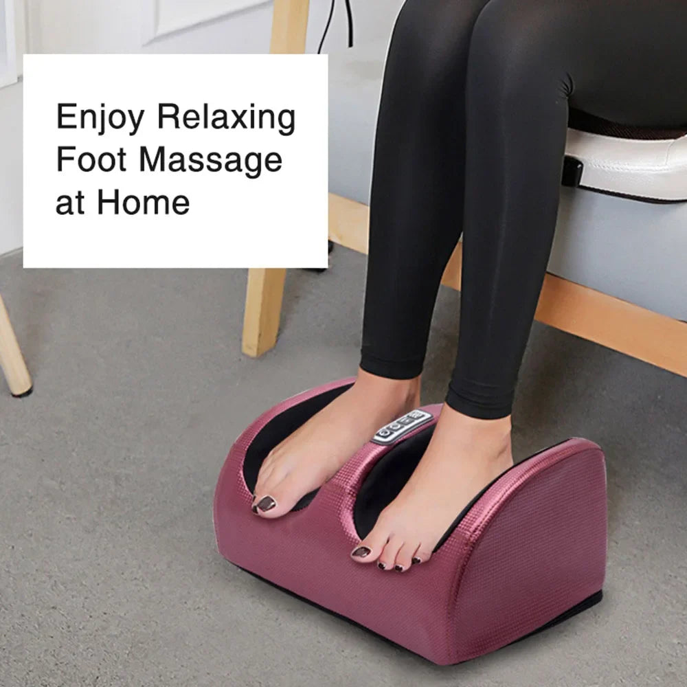Foot Massager with Heat – 12 Kneading Nodes, Dual Rotation, 3 Intensities, 15-Minute Timer