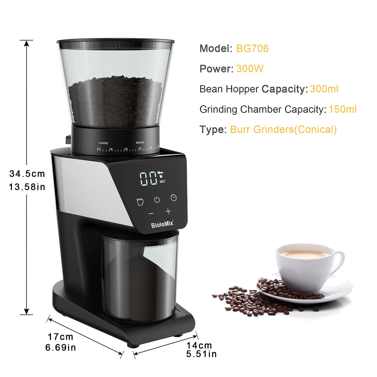 Espresso Maker with 20 Bars Pressure, Steam Frother, 1.1L Tank
