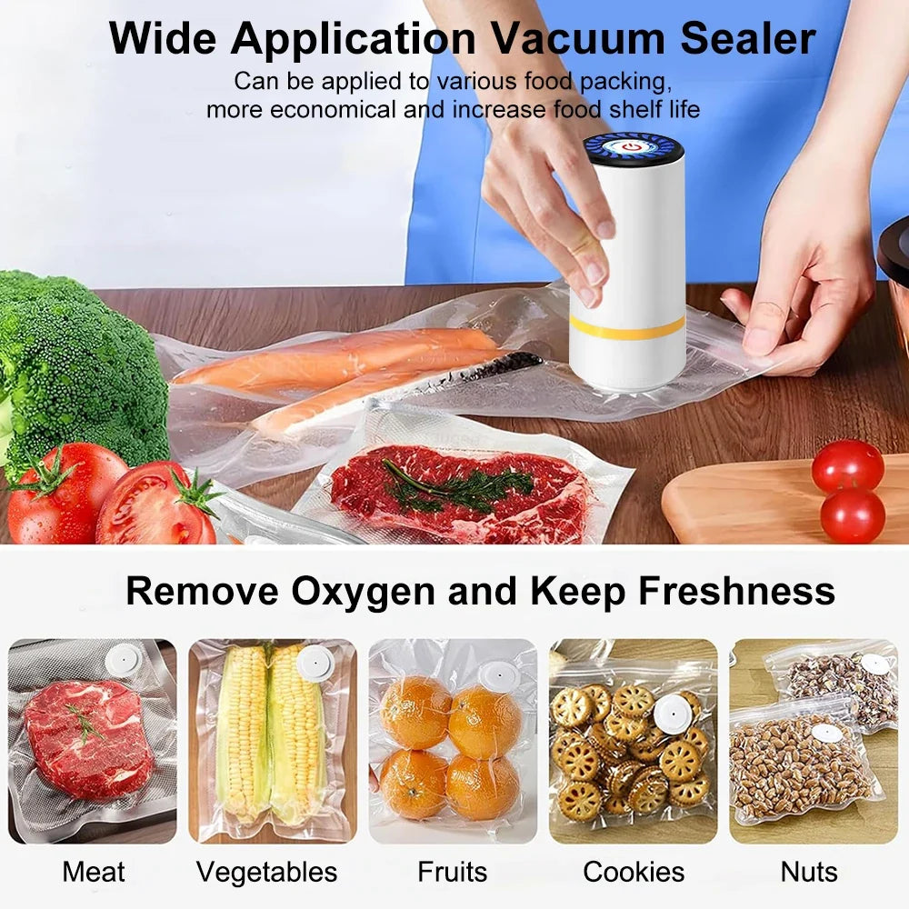 Compact Rechargeable Vacuum Pump for Efficient Food Storage