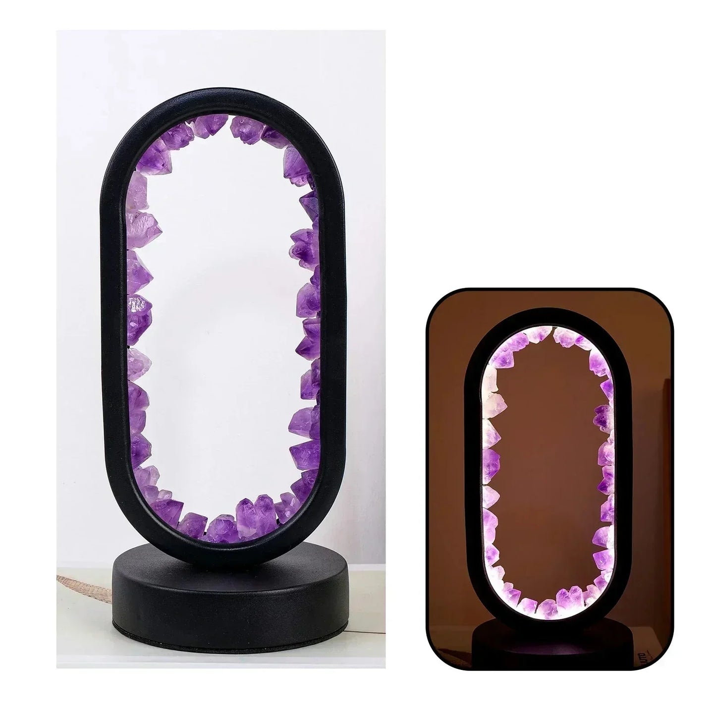 Elegant Natural Crystal Light Fixture – Amethyst Taalita