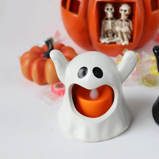 LED Halloween Ghost Lamp – Battery-Powered Light Decoration
