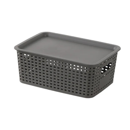 Stackable Plastic Storage Bins with Lid | Contemporary Ventilated Organizers for Office, Bedroom & Kids Room
